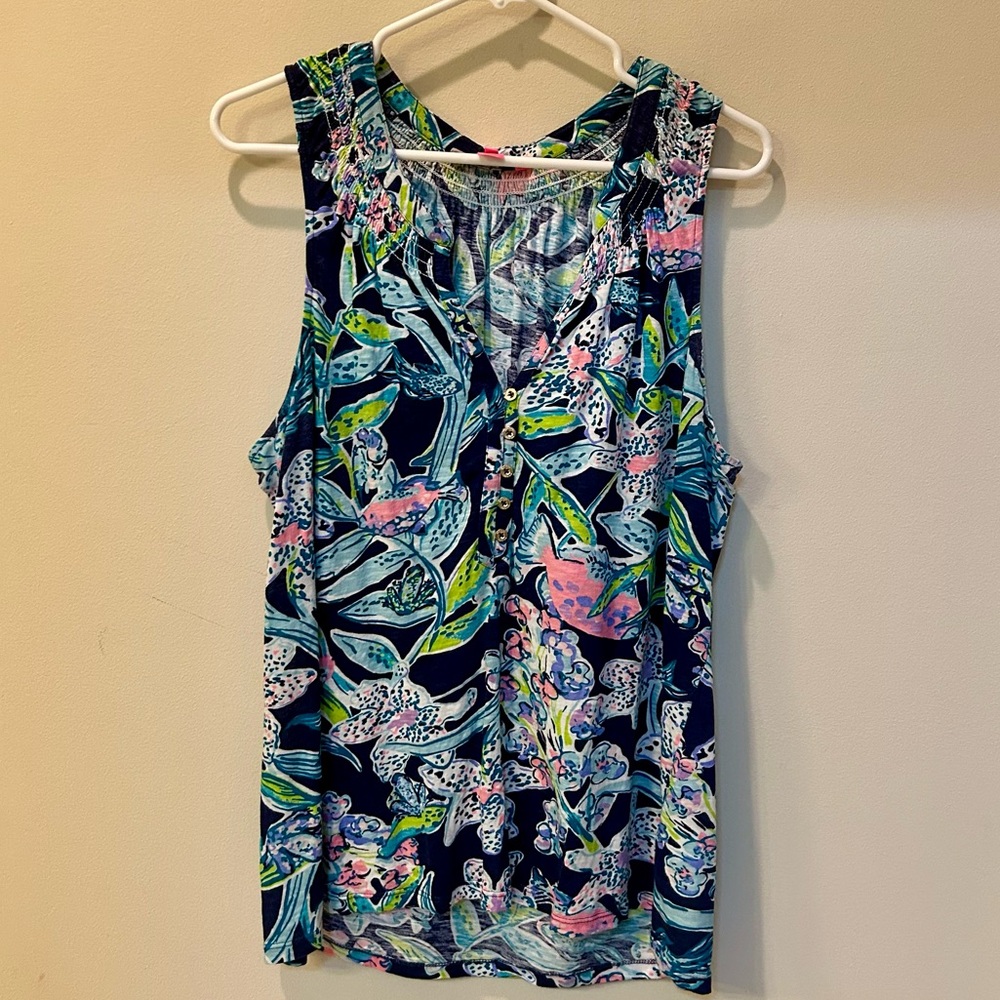 Lilly Pulitzer slub knit tank. XL.